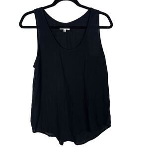 Aritzia Community XSmall XS Black Cotton Linen Scoop Neck Tank Top Lightweight